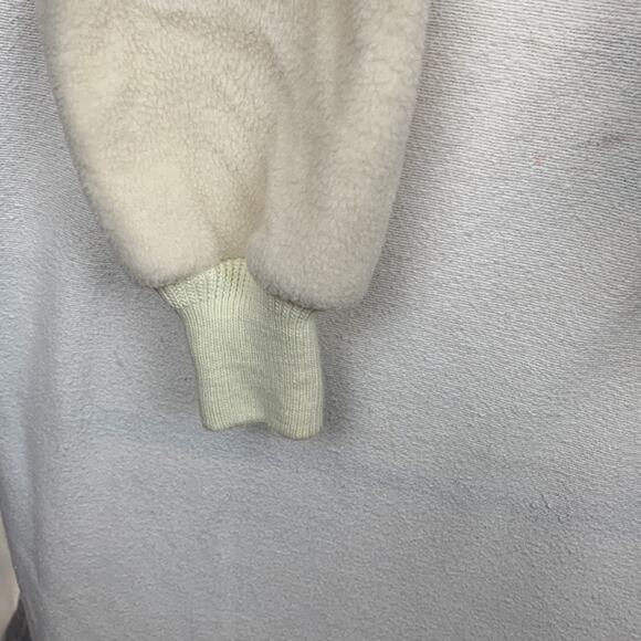 Woolrich womens xl vintage 90s fleece t snap pullover sweatshirt white pink - Picture 7 of 11